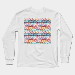 Pastel Knit Waves Long Sleeve T-Shirt